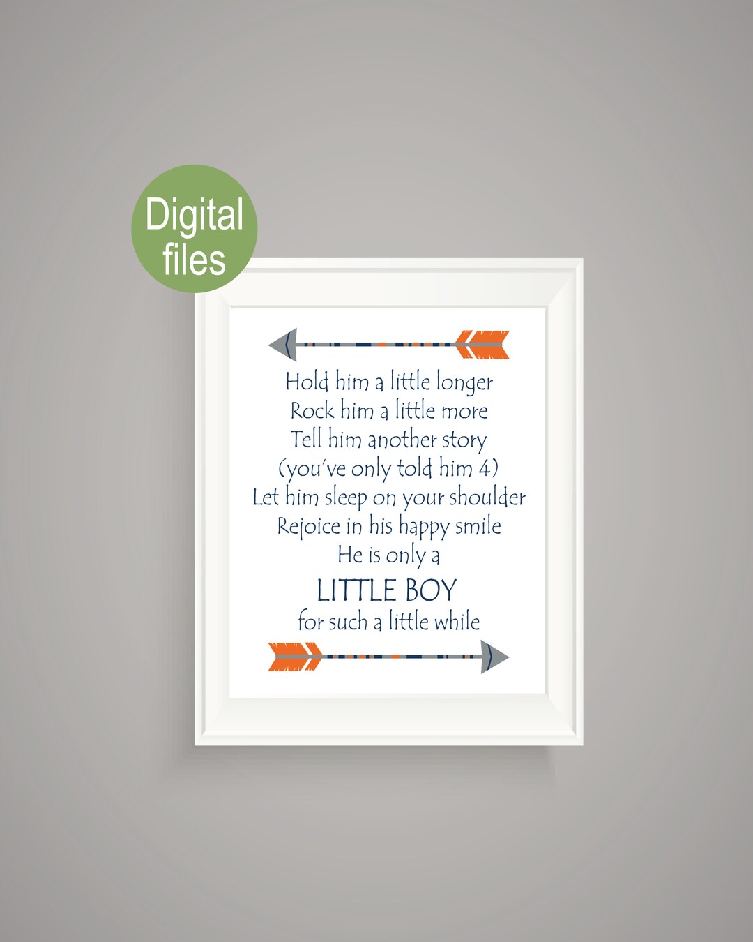 Arrow Nursery Decor Hold Him a Little Longer Arrow Wall Decor Etsy