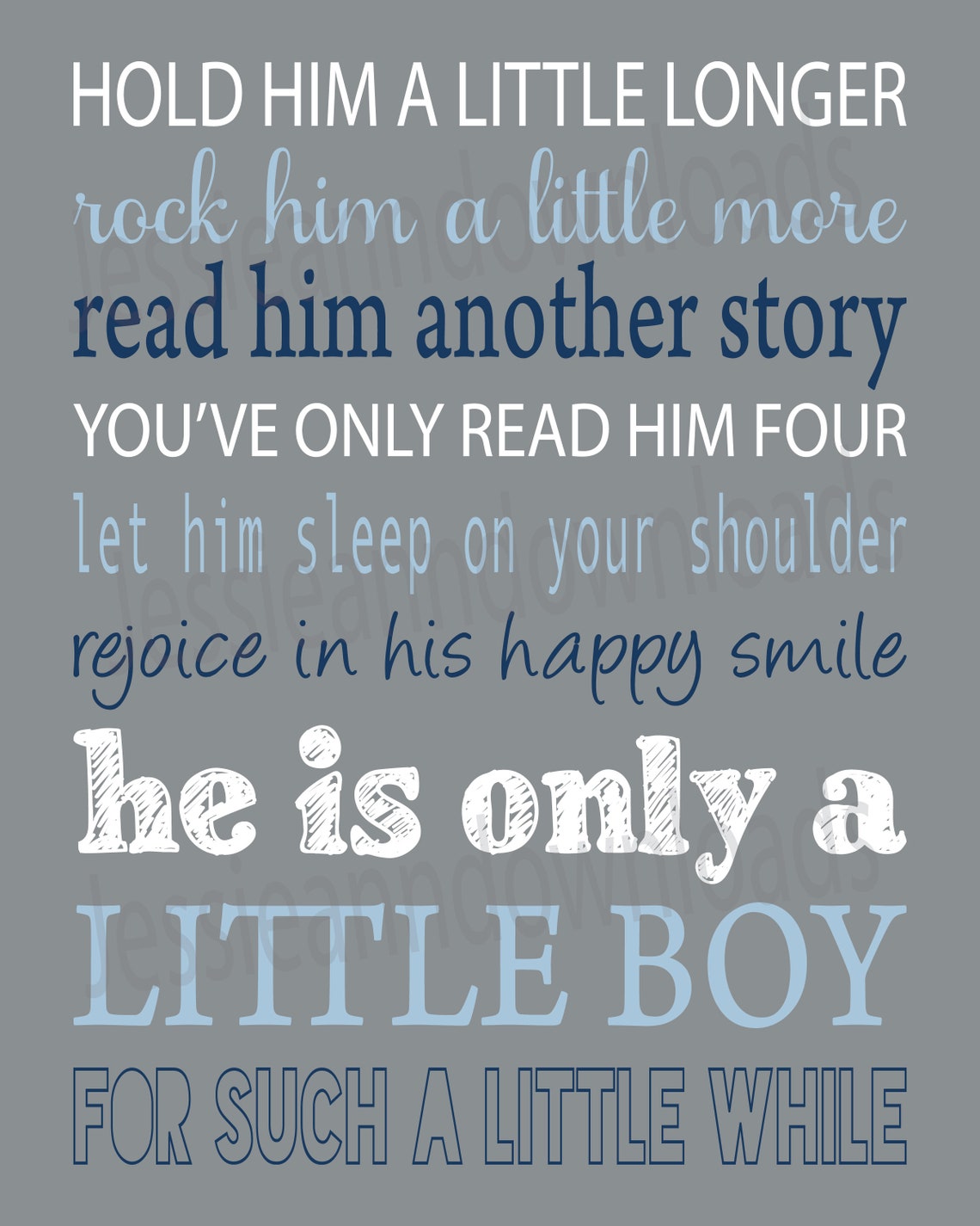 Hold Him a Little Longer Printable File Inspirational Wall | Etsy