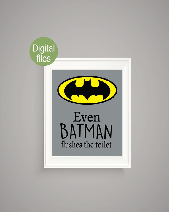 Superhero Wall Decor Bathroom Decor Batman Bathroom Wall Decor Etsy