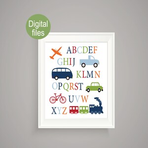 transportation nursery wall decor transportation nursery baby boy nursery transportation alphabet abc toddler room decor transportation art