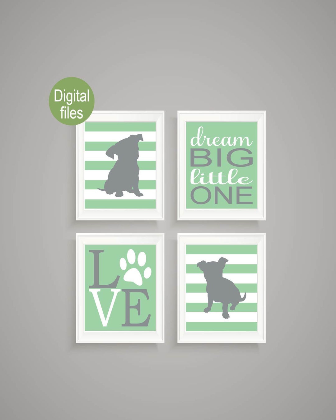 Dog Nursery Wall Decor Printable Files Dog Nursery Baby Boy Etsy