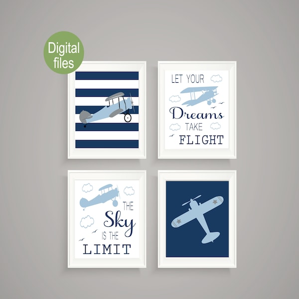 Airplane Nursery Art Etsy