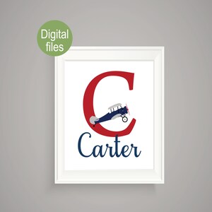 Flugzeug Name Wand Dekor digitale Dateien digitaler Download Flugzeug Kindergarten Flugzeug Zimmer Wand Dekor junge Kinderzimmer Mädchen Flugzeug Thema Namen Kunst