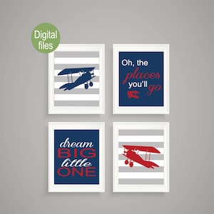 airplane wall decor airplane nursery baby boy nursery baby boy wall art oh the places you&#39;ll go airplane nursery dream big little one