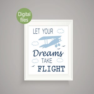 airplane nursery wall decor airplane nursery baby boy nursery baby boy airplane nursery wall art let your dreams take flight printable file