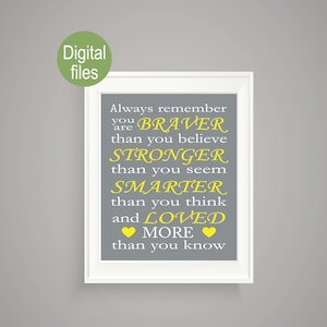 always remember you are braver than you believe you are loved more than you know typography nursery print wall decor baby girl nursery
