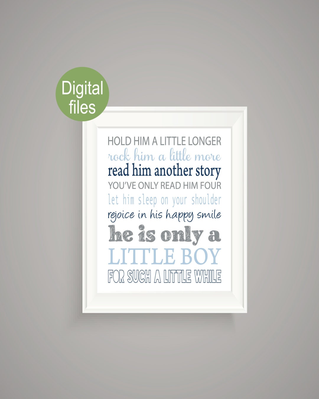 Hold Him a Little Longer Printable File Inspirational Wall Decor Baby ...