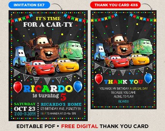 cars invitation etsy
