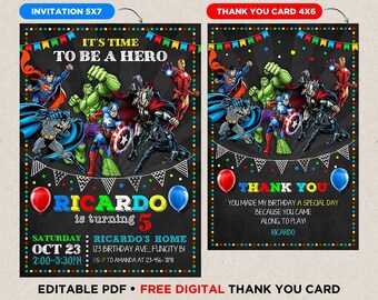 superhero invitation etsy