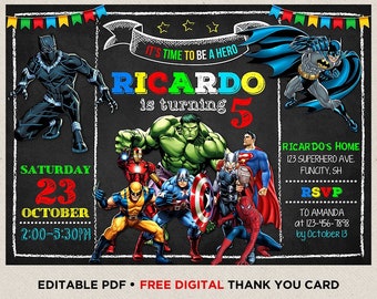 superhero invitation etsy