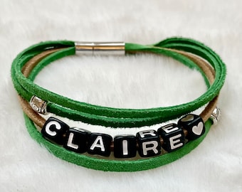 Personalized Name Bracelet for Women, Custom Initial Bracelet for Teens, Southwestern Jewelry, Boho Jewelry Suede, Easter Gift for Kids