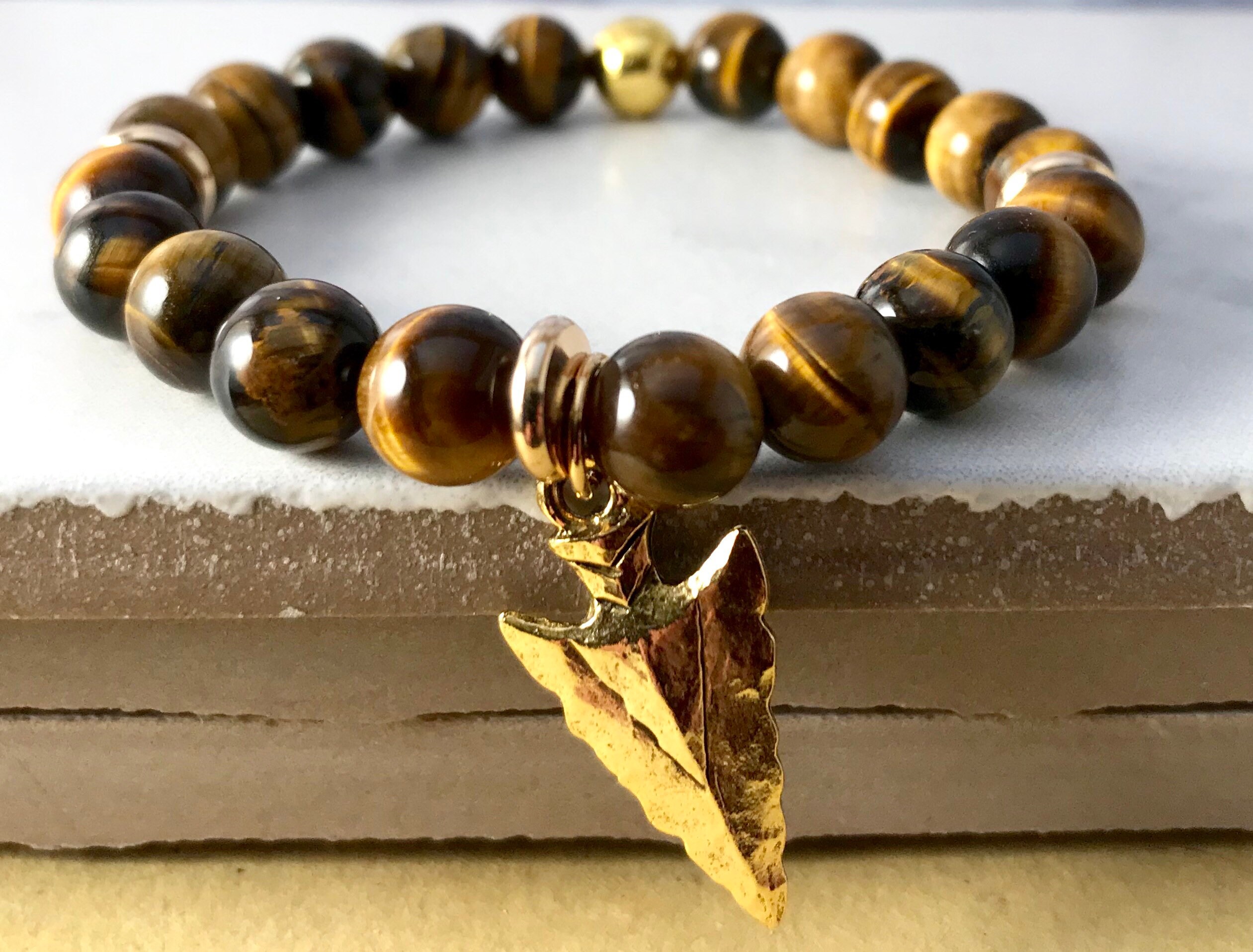 Love Charm Amber Bracelet beaded from Genuine Amber and Tiger/'s Eye Spirit Force