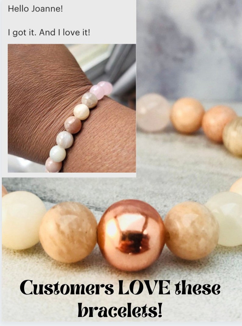 Fertility Bracelet Rose Quartz, Moonstone Beaded Bracelet Women, Healthy Pregnancy Crystal, Postpartum Gift New Mom, Mothers Day Gift Mom image 3