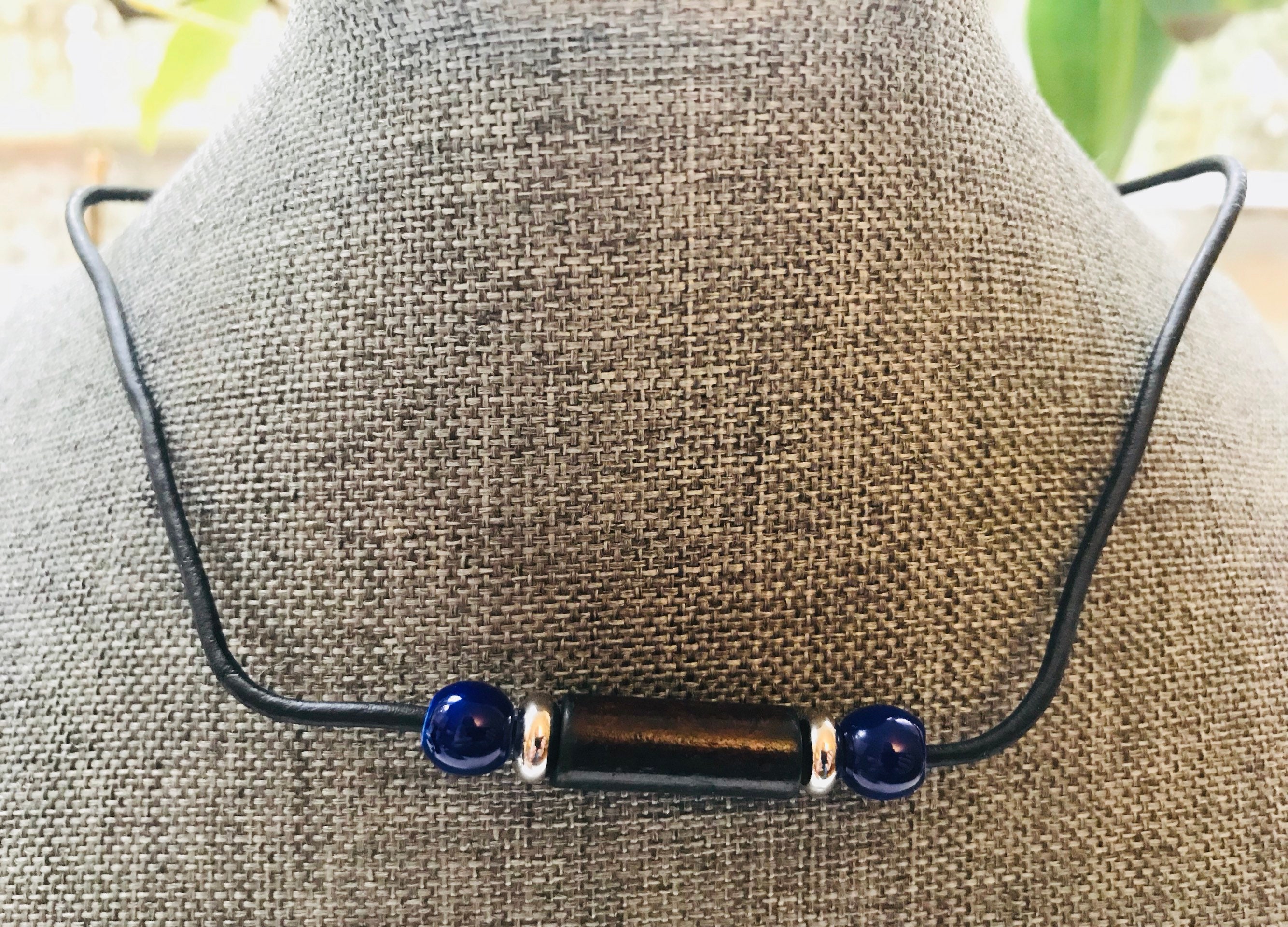 Leather Cord Necklace for Men Leather Bead Jewelry Leather Etsy