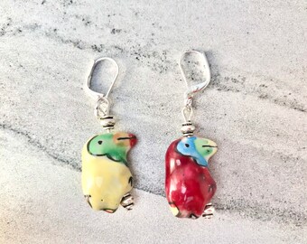 Toucan Earrings Dangle, Crazy Earrings for Teen Girl, Mismatched Earrings Set, Statement Earrings for Women, Bird Jewelry, Birthday Gift