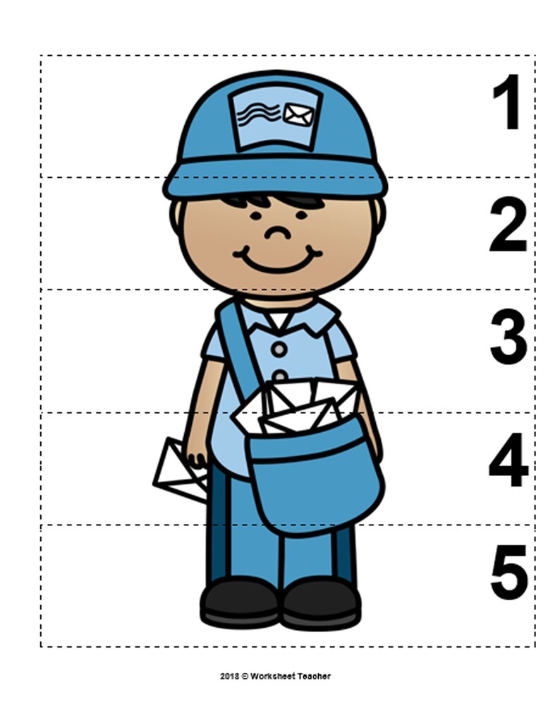10 community helpers number sequence 1 5 preschool math etsy