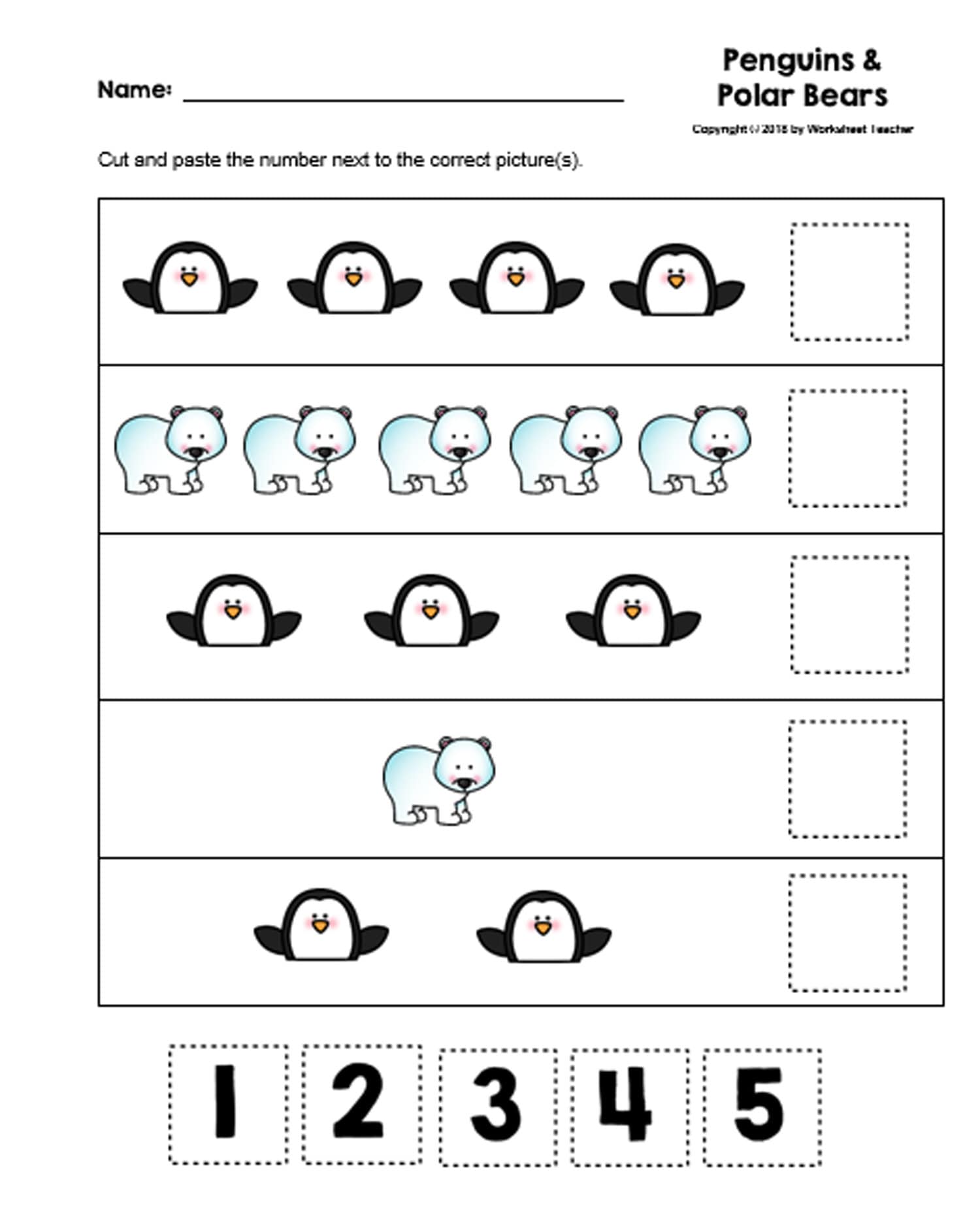 30 Cut and Paste Numbers 15 Printable Worksheets Preschool Etsy