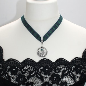 Standing Stones Necklace with Tartan or Velvet Ribbon, Craigh Na Dun, Callanish, Outlander, Sassenach, Scottish Gift For Her
