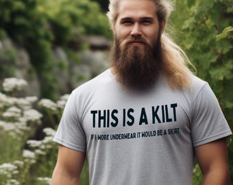 T-shirt kilt écossais amusant : humour des Highlands - Cadeau Burns Night