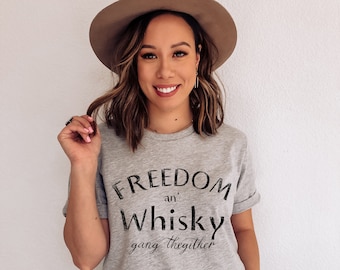 Freedom and Whisky-T-shirt in 9 kleuren, Outlander-shirt, Jamie Fraser, Jacobite, Burns Night
