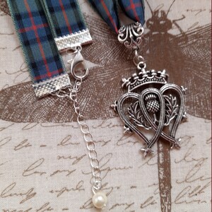 Luckenbooth Necklace. Choice of Velvet or Tartan Ribbon, Outlander Jewelry, Sassenach Jewellery, Scottish