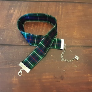 Tartan Ribbon Choker: Scottish Plaid Collar Necklace
