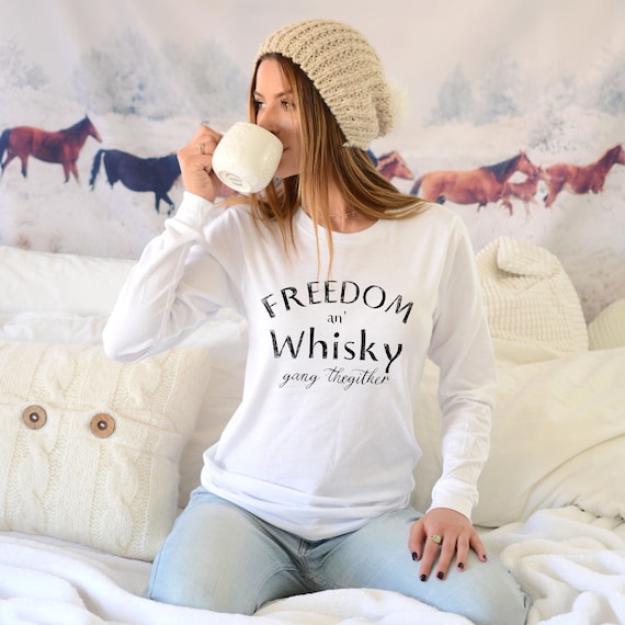 Freedom and Whisky Long Sleeve T-Shirt: Scottish Burns Night Gift