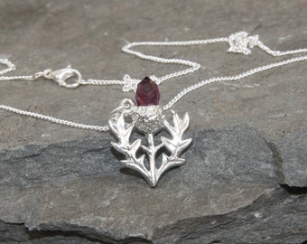 Pretty Thistle Necklace In  Pewter, Outlander Jewelry, Scottish Gifts, Celtic Jewellery, Scotland, Sassenach