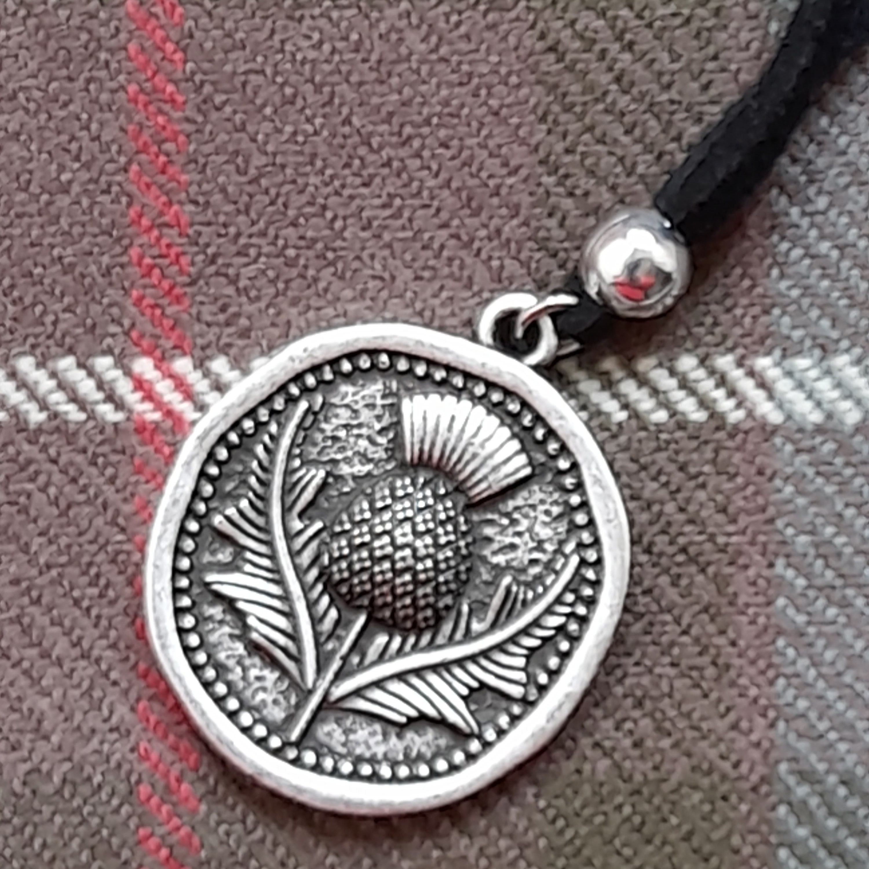 Mens Medieval Scottish Thistle Necklace Thistle Pendant Etsy