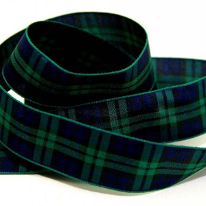 Black Watch Tartan Ribbon: Authentic Scottish Plaid, Choice of Width