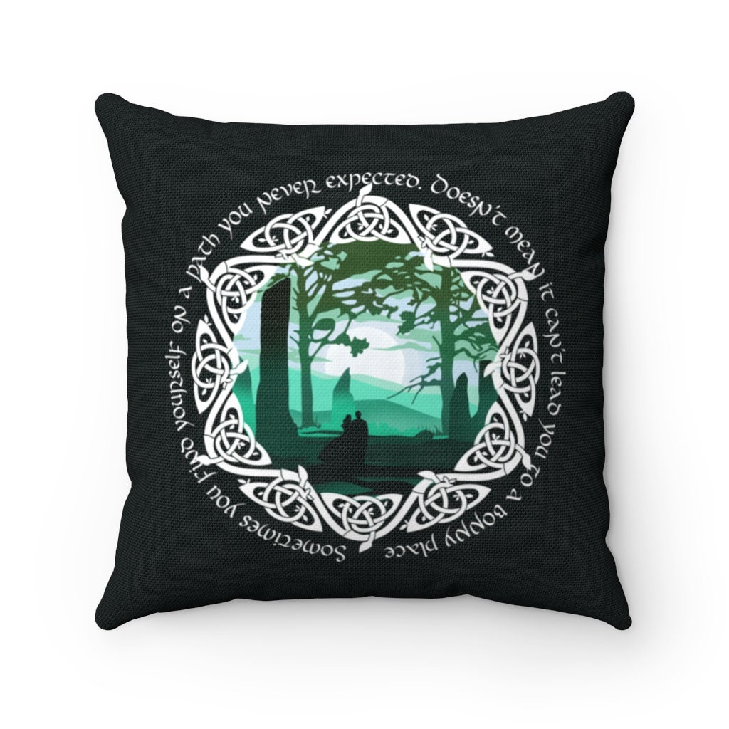 Outlander Bonny Place Quote Coussin et Design Celtique, Y Compris L'insert d'oreiller Dodu - Choix d