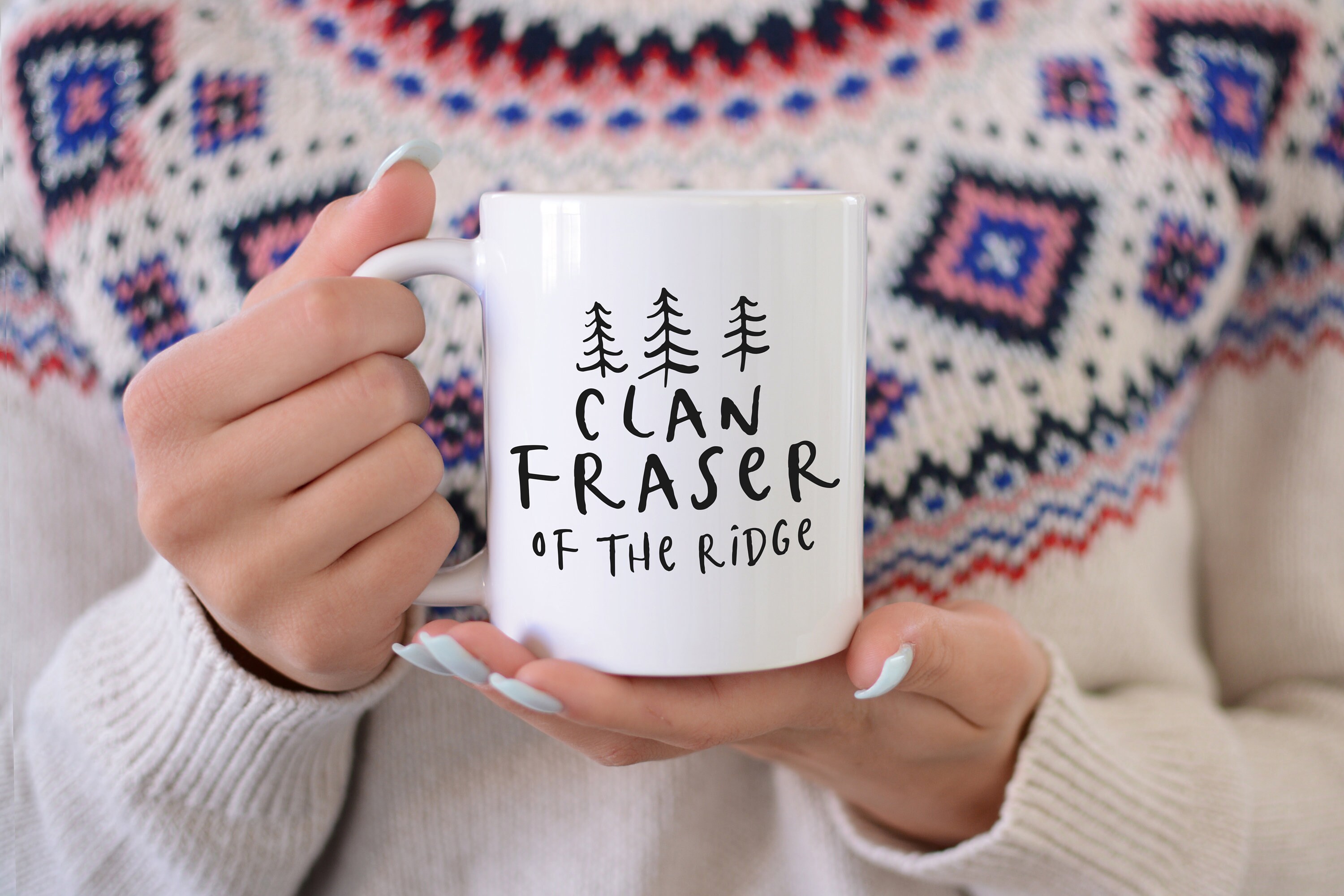 Clan Fraser Of The Ridge White Ceramic Mug. 11 Oz
