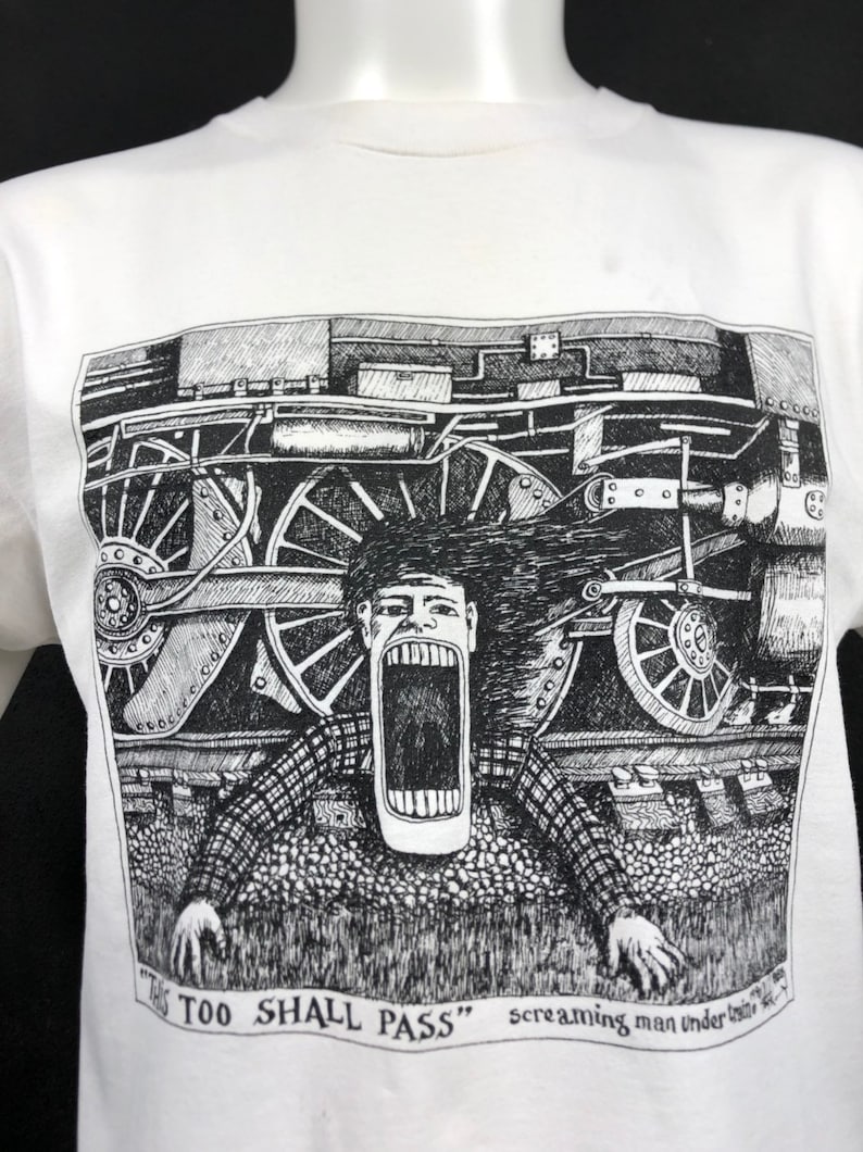 Vintage 90s 1990 Bad Bob Screaming Man Under The Train