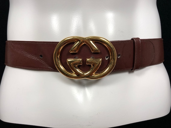 Gucci Leather Belt Gold Buckle