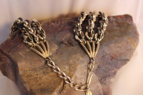 Unique Vintage 3-Strand Sarah Coventry Chain Link… - image 3