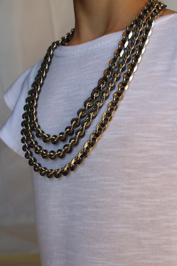 Unique Vintage 3-Strand Sarah Coventry Chain Link… - image 6