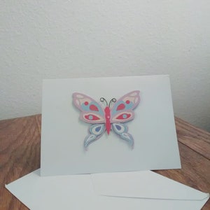 Tarjeta de felicitación de mariposa - tarjeta de felicitación de primavera - tarjeta de felicitación simple - hecho a mano - listo para enviar