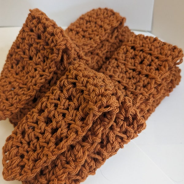 Orange Crochet Washcloths - Orange Washcloths - Handmade - Crochet - Washcloths