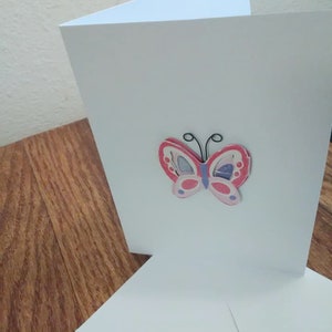 Tarjeta de felicitación simple - tarjeta de felicitación de primavera - tarjeta de felicitación de mariposa - hecho a mano - día de la madre -listo para enviar
