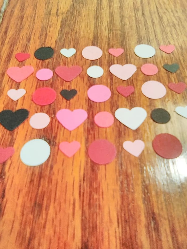 Pink and Red Confetti Wedding Decor Wedding Reception Circle Confetti