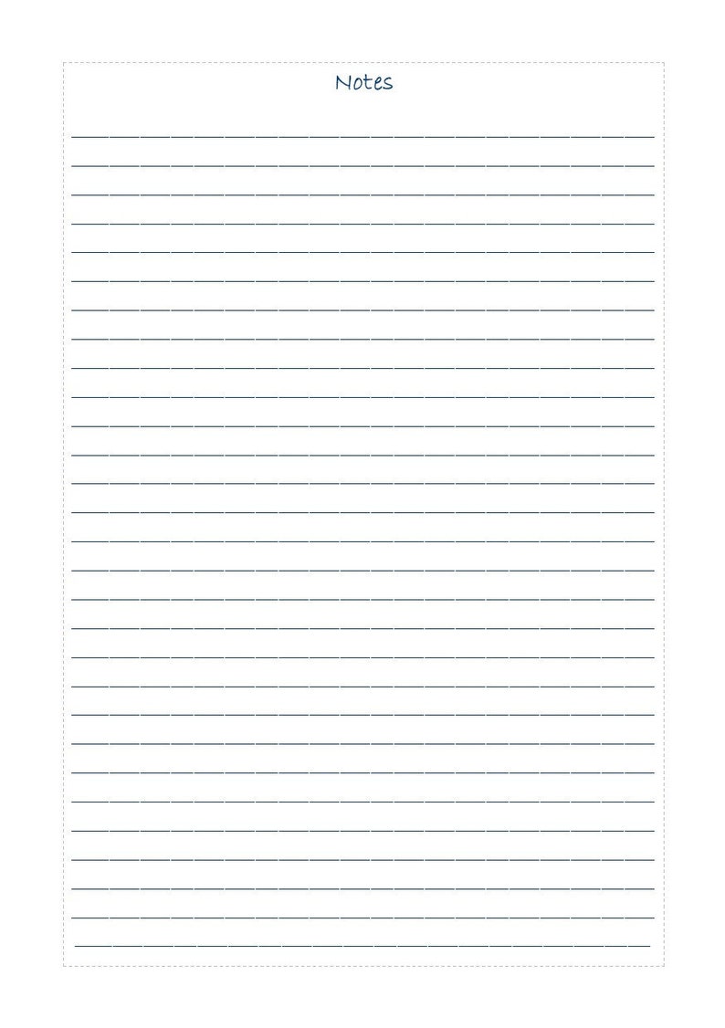 Notebook Paper School Printable A5 Notebook Page Planner Paper Digital ...