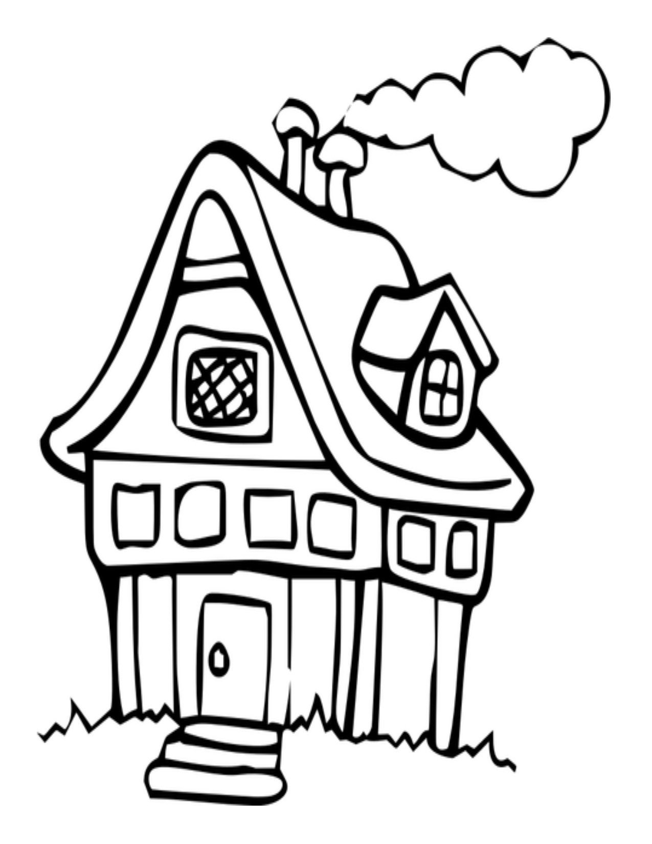 Kids Coloring Sheet House Coloring Sheet Kids Coloring | Etsy