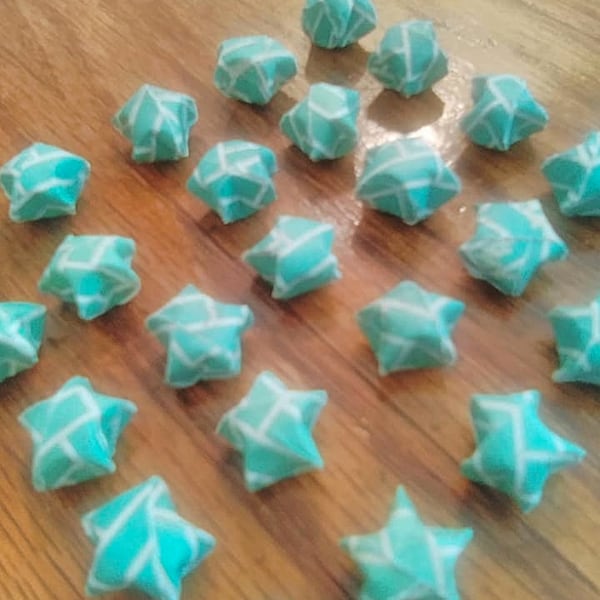 Blue Lucky Stars - origami Stars - Wishing Stars - Party Decor - Birthday Party - Handmade - Ready To Ship