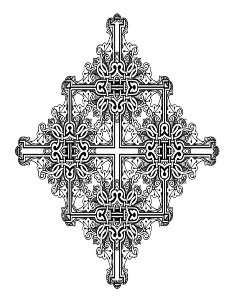 Coloring Page Adult Coloring Page Cross Coloring Page | Etsy