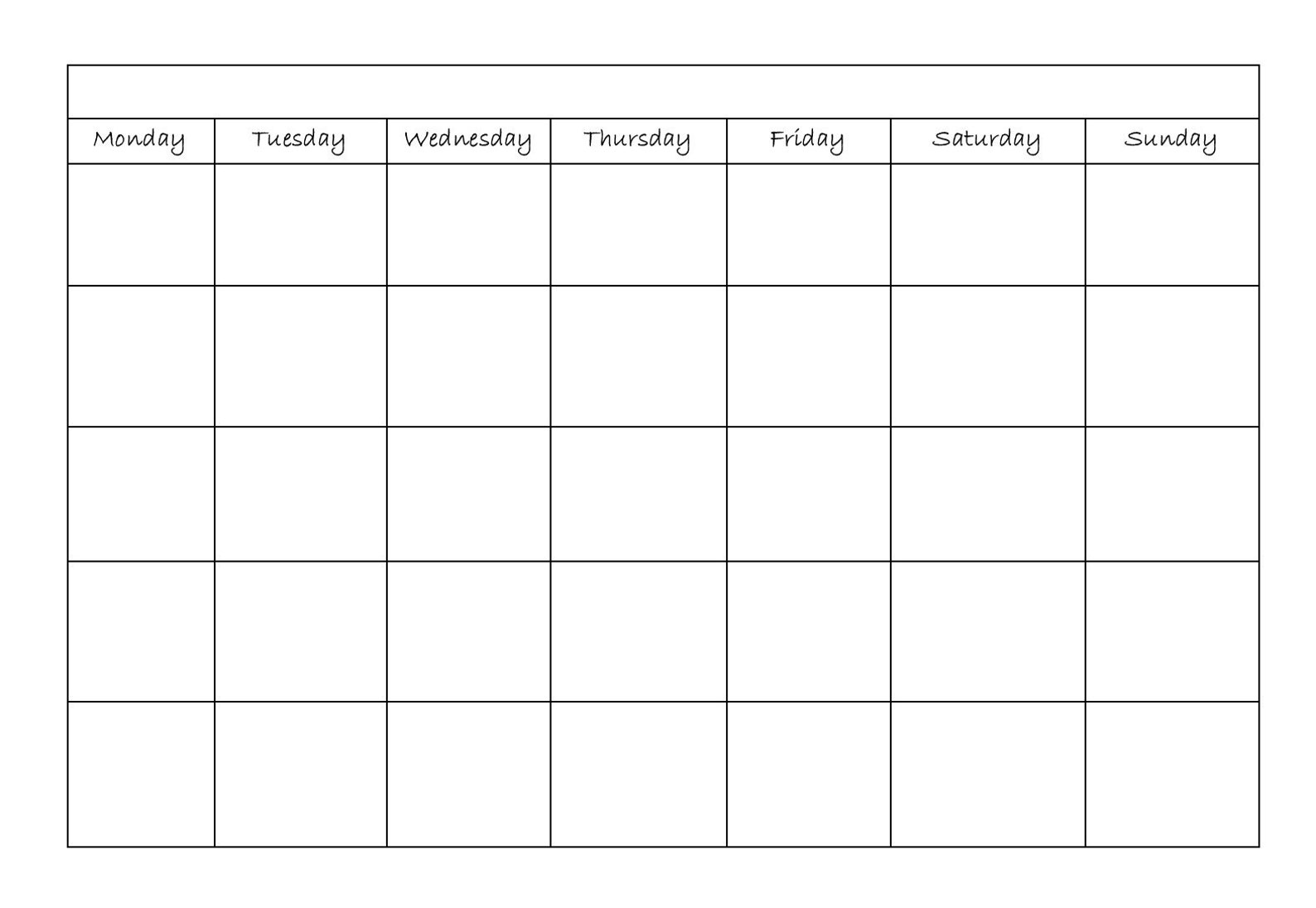 Blank Calender Executive Size Calendar Printable Calendar Etsy