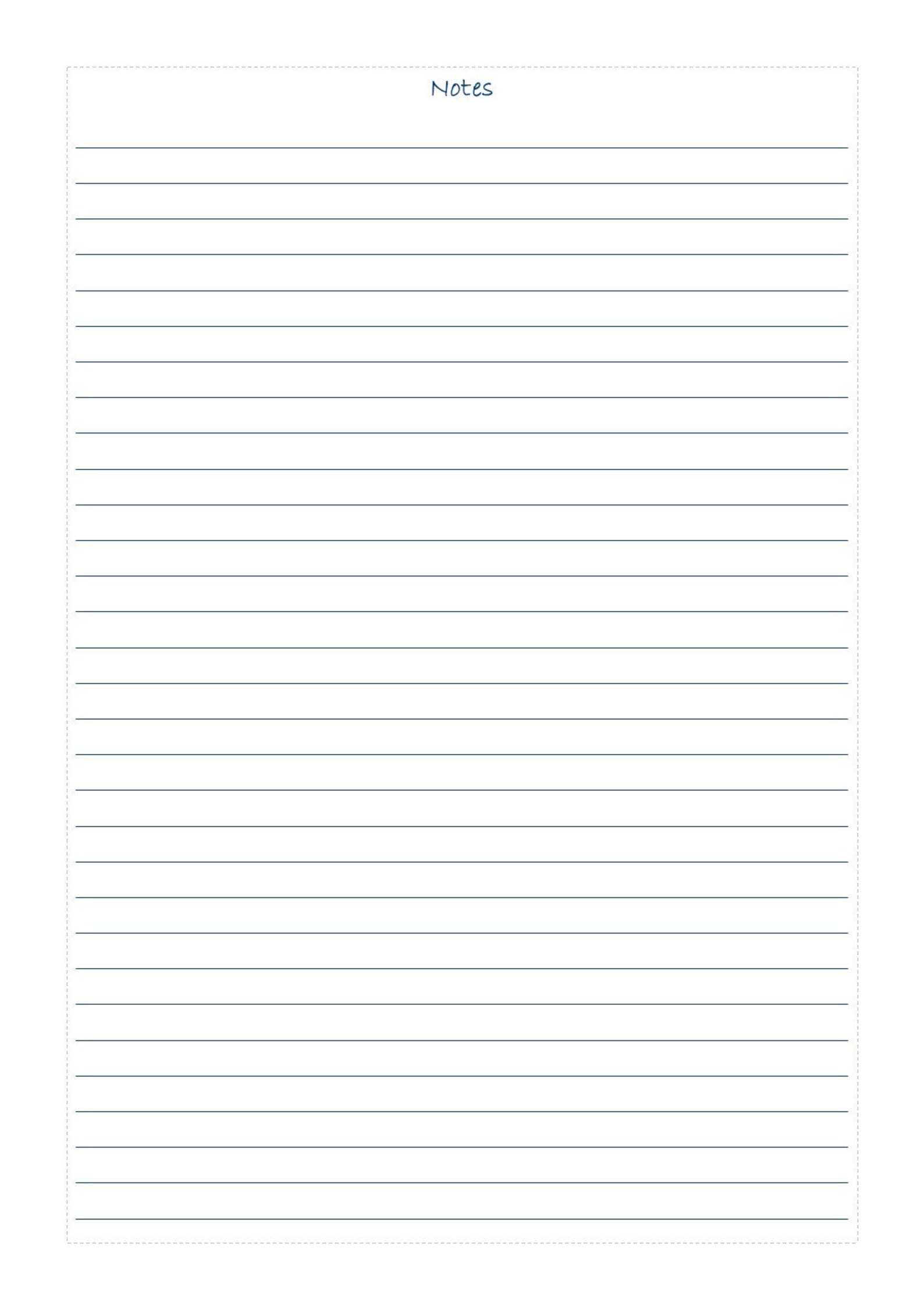 Notebook Paper - Notebook Printable - Planner Printable - Digital ...