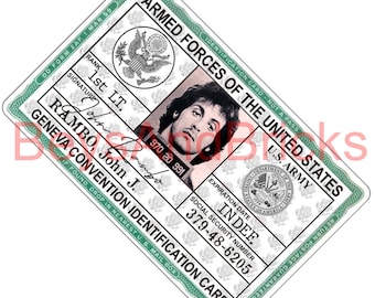 Military Id Card Etsy