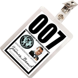 James Bond 007 MI6 / SIS British Secret Intelligence Service ID Badge Name Tag Card Laminate Cosplay Prop