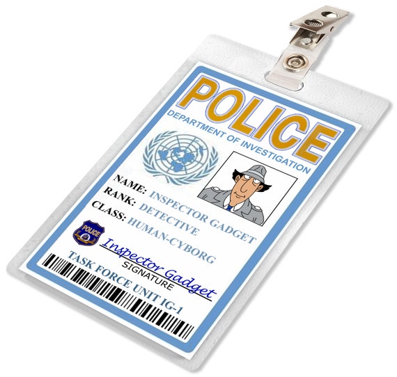 INSPECTOR GADGET Metro Police Detective ID Badge Card Name - Etsy