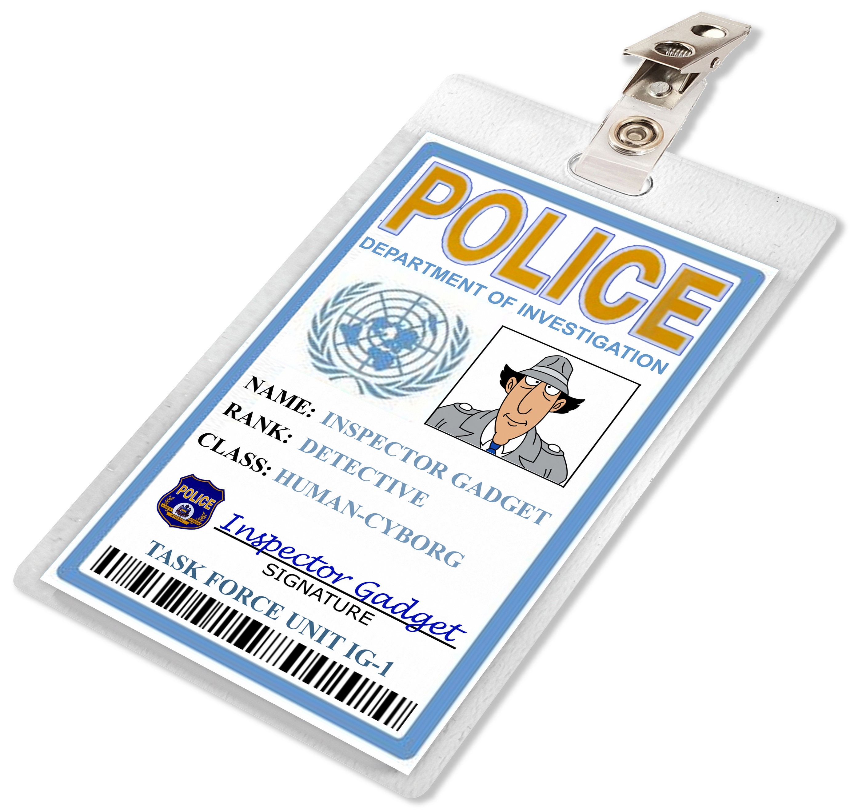 inspector-gadget-metro-police-detective-id-badge-card-name-etsy